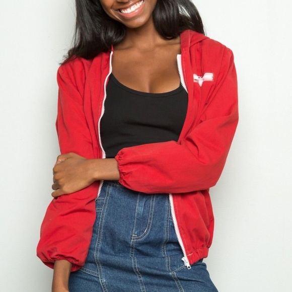 Brandy Melville John Galt Red Krissy windbreaker - Picture 3 of 7